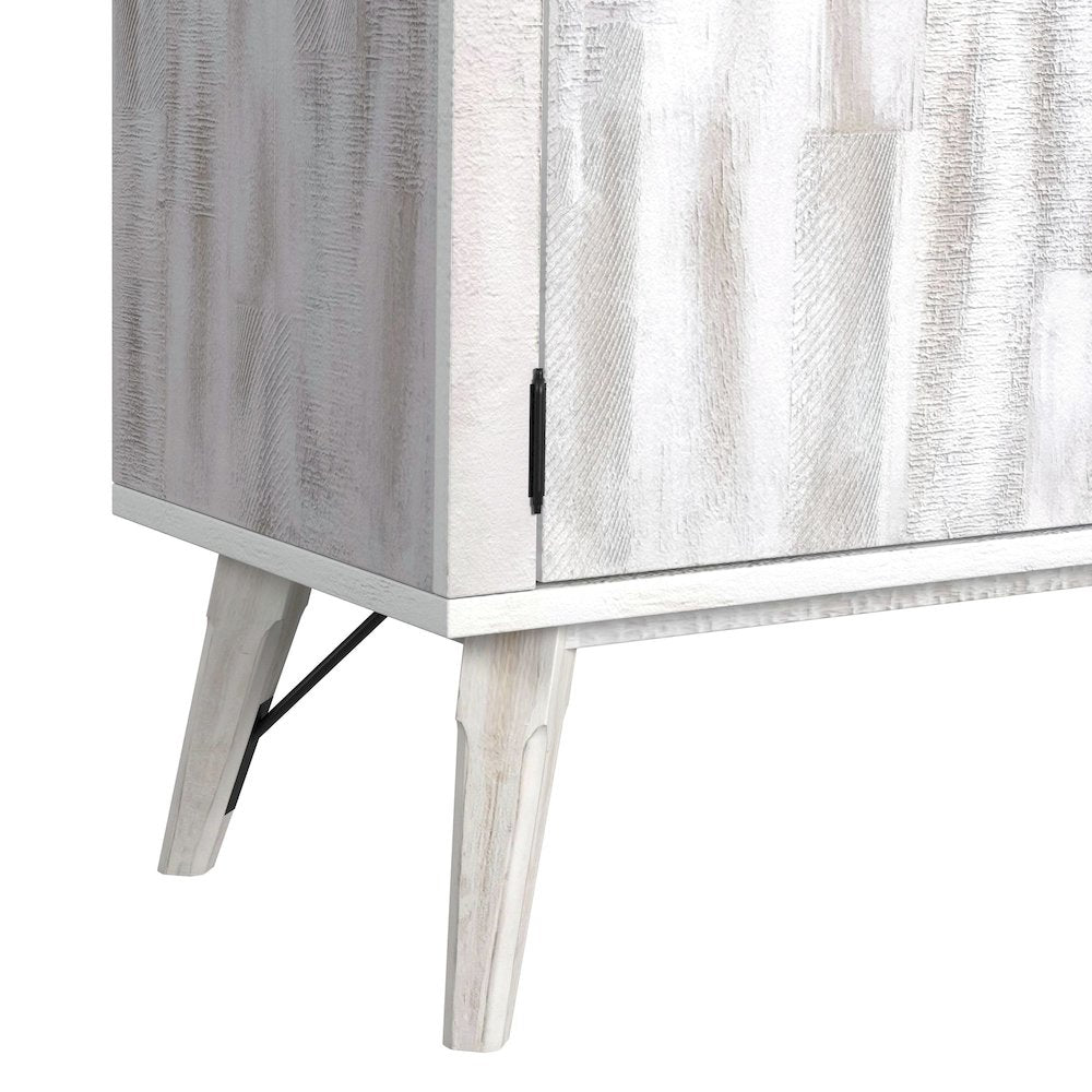 Rogen Rustic Buffet & Hutch with LED in Rustic White