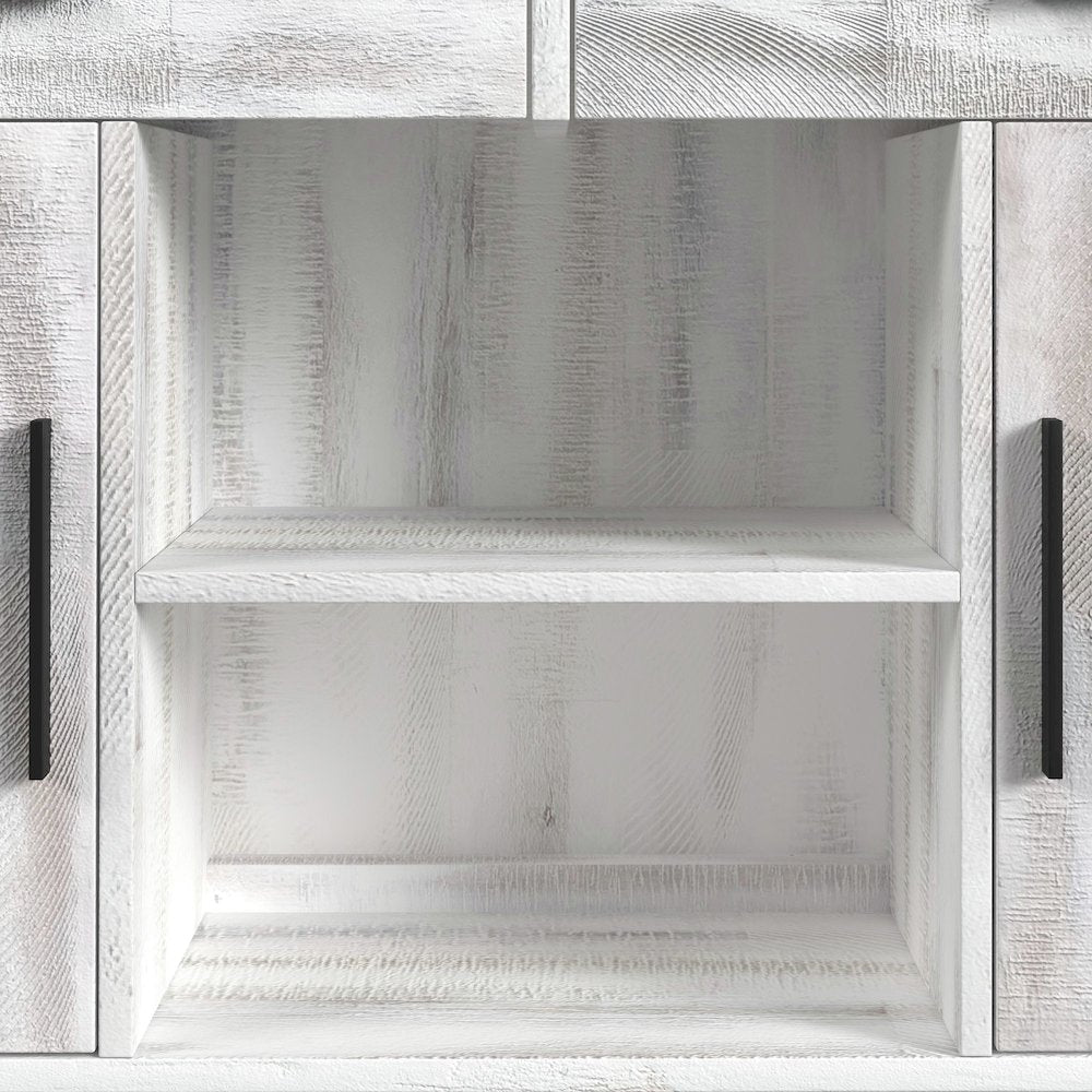 Rogen Rustic Buffet & Hutch with LED in Rustic White