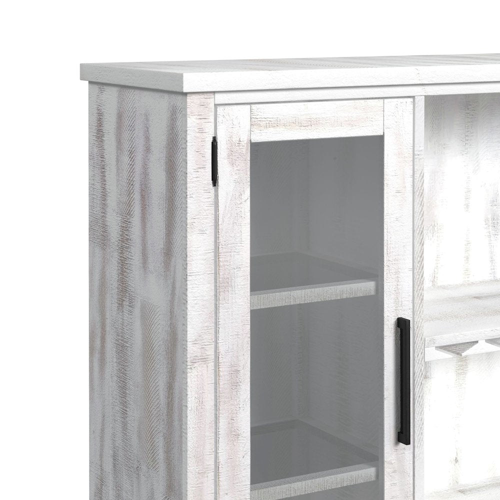 Rogen Rustic Buffet & Hutch with LED in Rustic White
