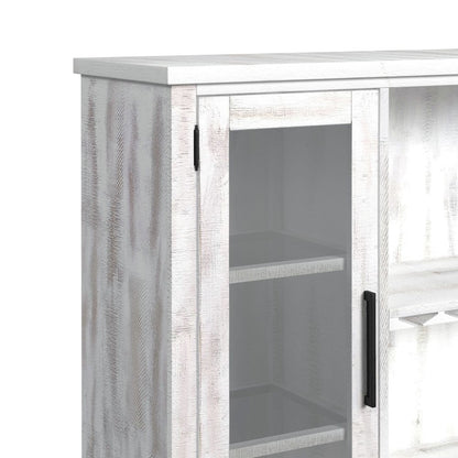Rogen Rustic Buffet & Hutch with LED in Rustic White