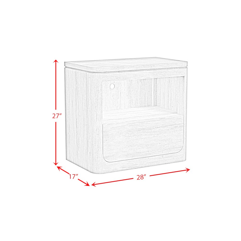 Camelot Nightstand with USB & LED in Natural