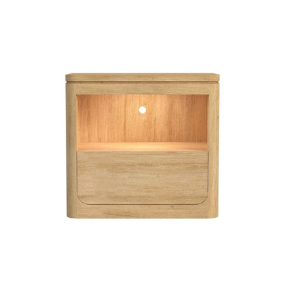 Camelot Nightstand with USB & LED in Natural