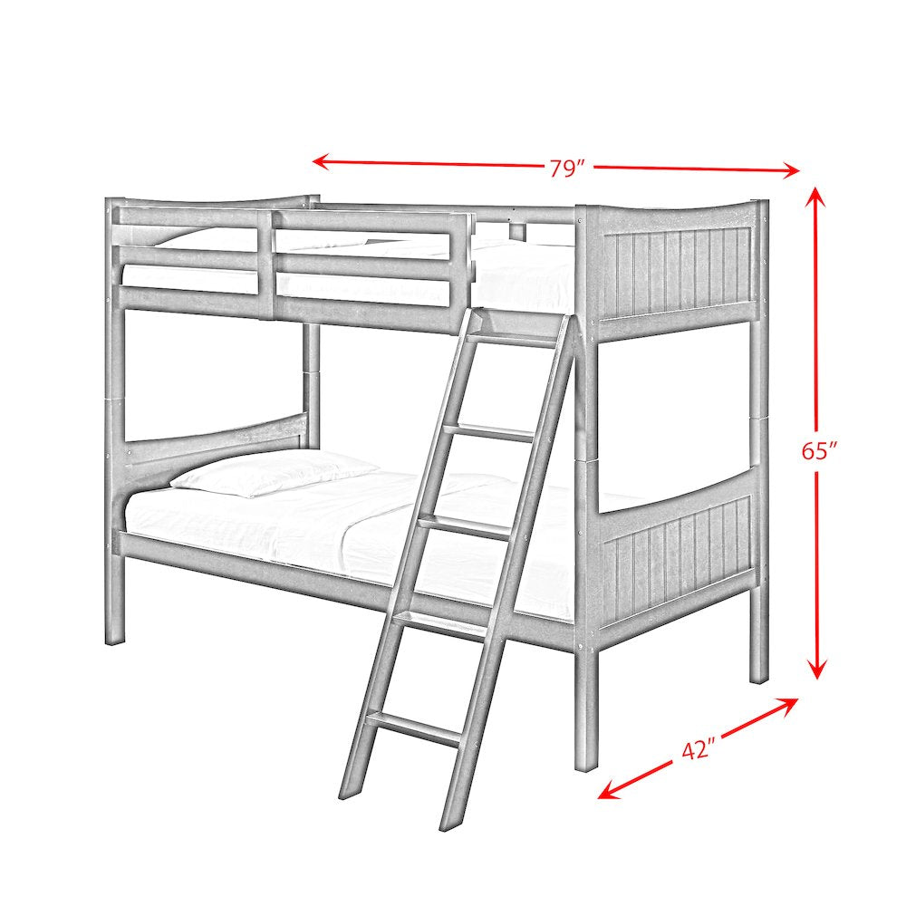 Santino Over Twin Bunk White