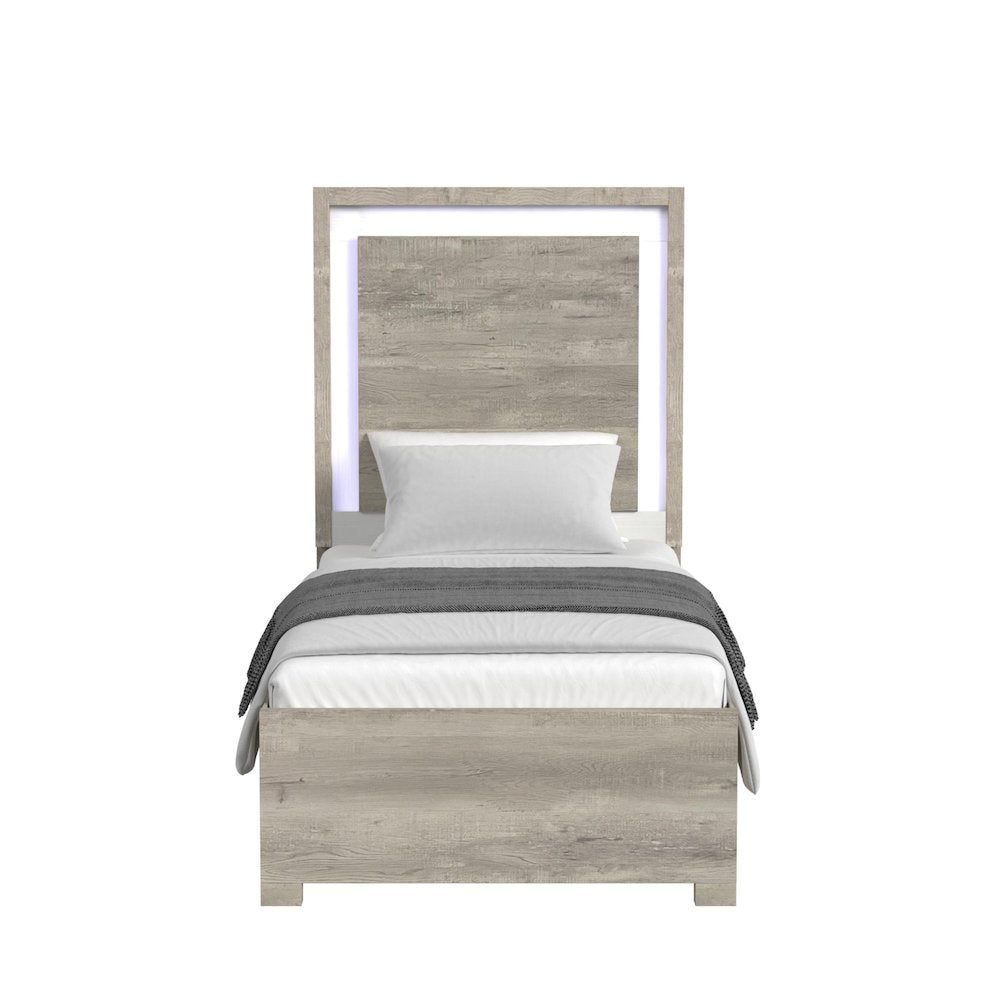 San Matteo Twin Bed with LED in Dual Tone