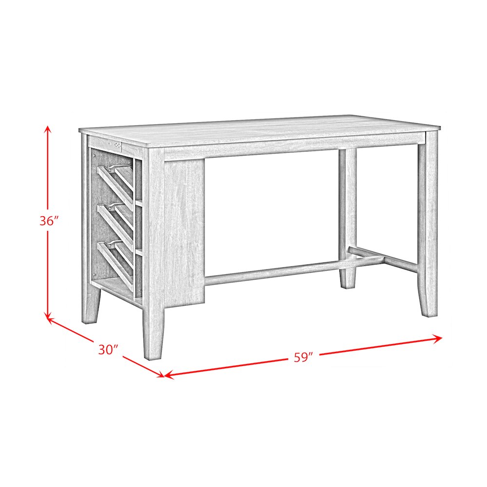 Veronica Kitchen Island & 2 Counter Stools with Dark Grey Fabric in Walnut
