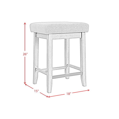 Veronica Kitchen Island & 2 Counter Stools with Dark Grey Fabric in Walnut
