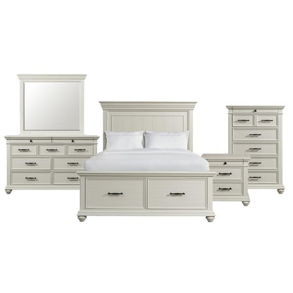 Brooks King Platform Storage 5PC Bedroom Set in White
