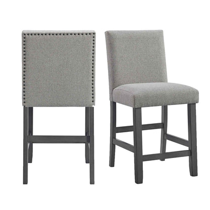 Hester Counter Side Chair with Grey Fabric in Grey (2 Per Carton)