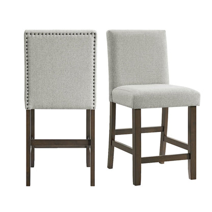 Hester Counter Side Chair with Grey Fabric in Brown (2 Per Carton)