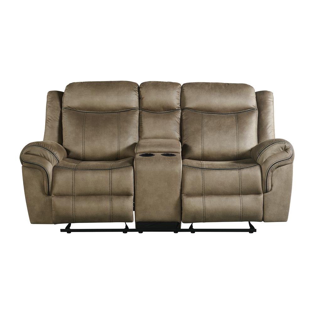 Tasso Motion Loveseat with Console in T101 Brown