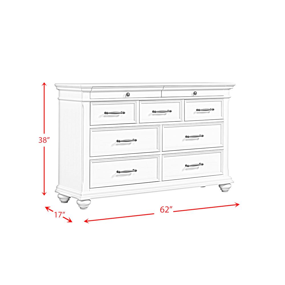 Brooks 9-Drawer Dresser in Antique White