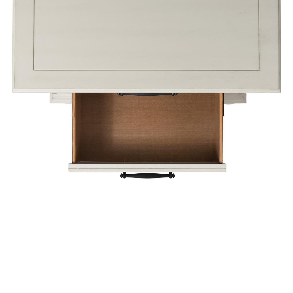 White 3-Drawer Nightstand with USB Ports