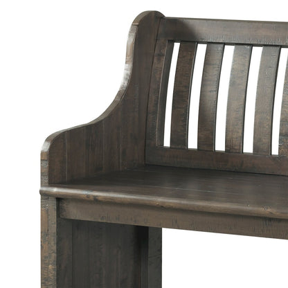 Stanford 6PC Dining Set in Charcoal-Table, 4 Wooden Swirl Back Side Chairs,Bench
