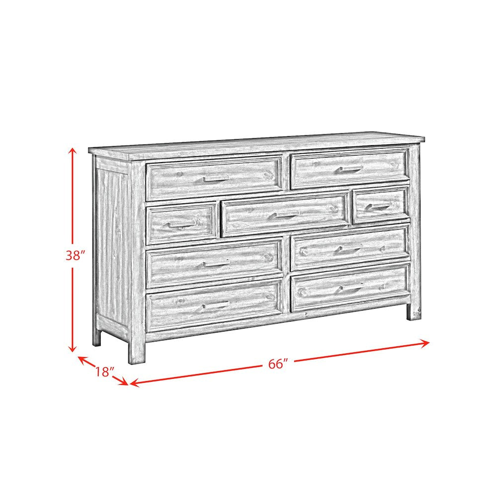 Damen 9-Drawer Dresser in Rich Cherry