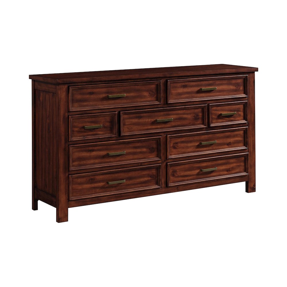 Damen 9-Drawer Dresser in Rich Cherry