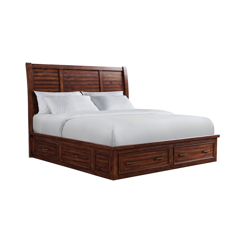 Damen King Storage Bed in Rich Cherry