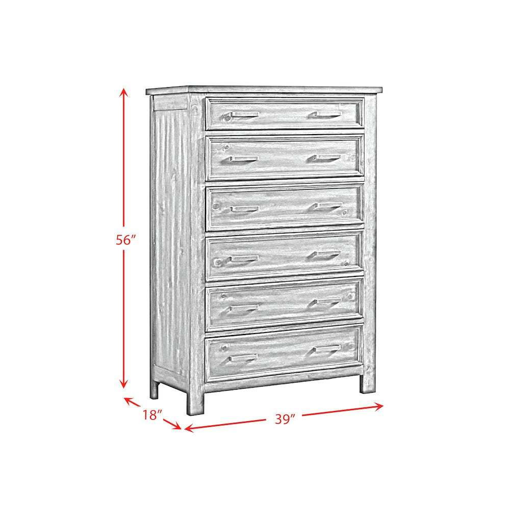 Damen Queen Storage 5PC Bedroom Set in Rich Cherry