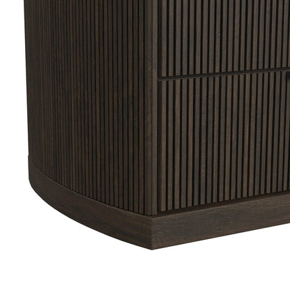 Sylvie Queen UPH 5PC Bedroom Set with White Fabric in Dark Brown