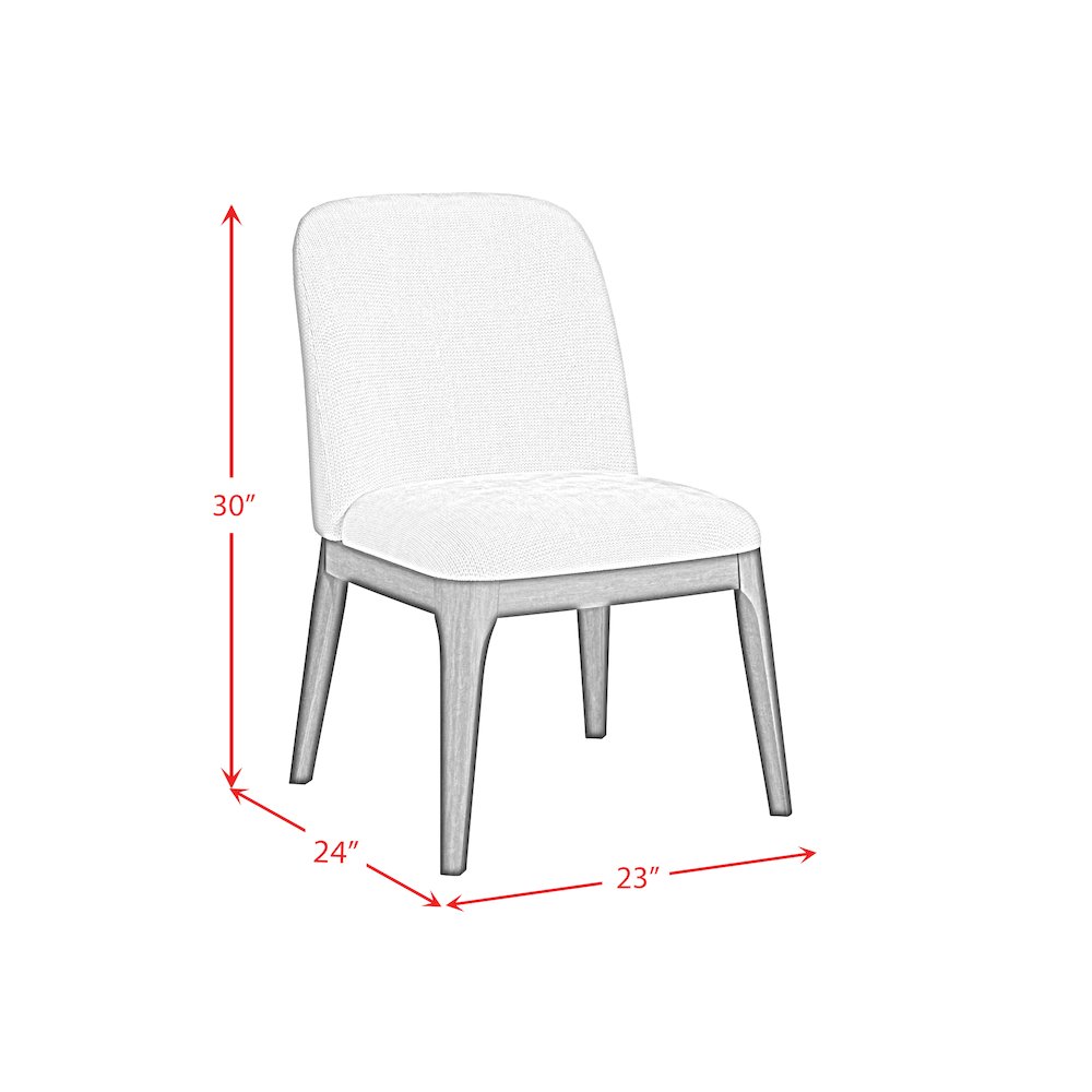Sutton Dining Side Chair with White Fabric in Natural