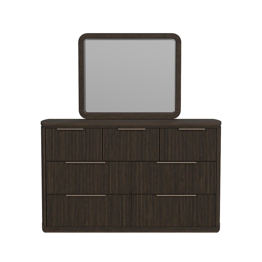 Sylvie Dresser and Mirror Set in Dark Brown