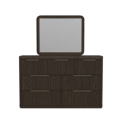 Sylvie Dresser and Mirror Set in Dark Brown