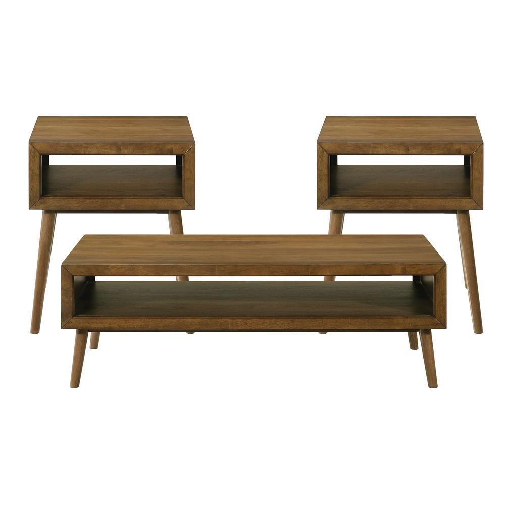 Monica Three Pack Occasional Set in Brown