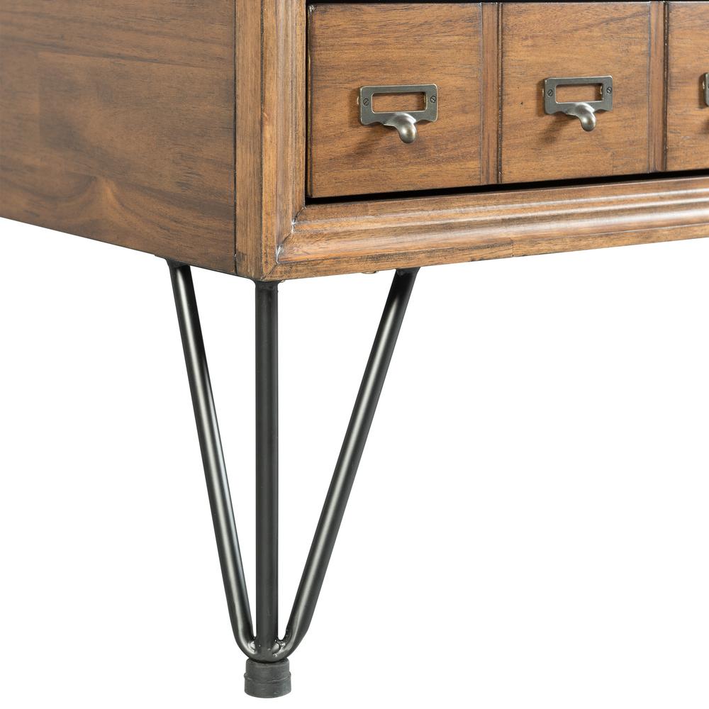 Brown Acacia Wood Coffee Table with Storage