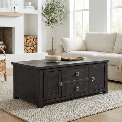 Espresso 2-Drawer Coffee Table with Lift Top and Spacious Storage Compartments