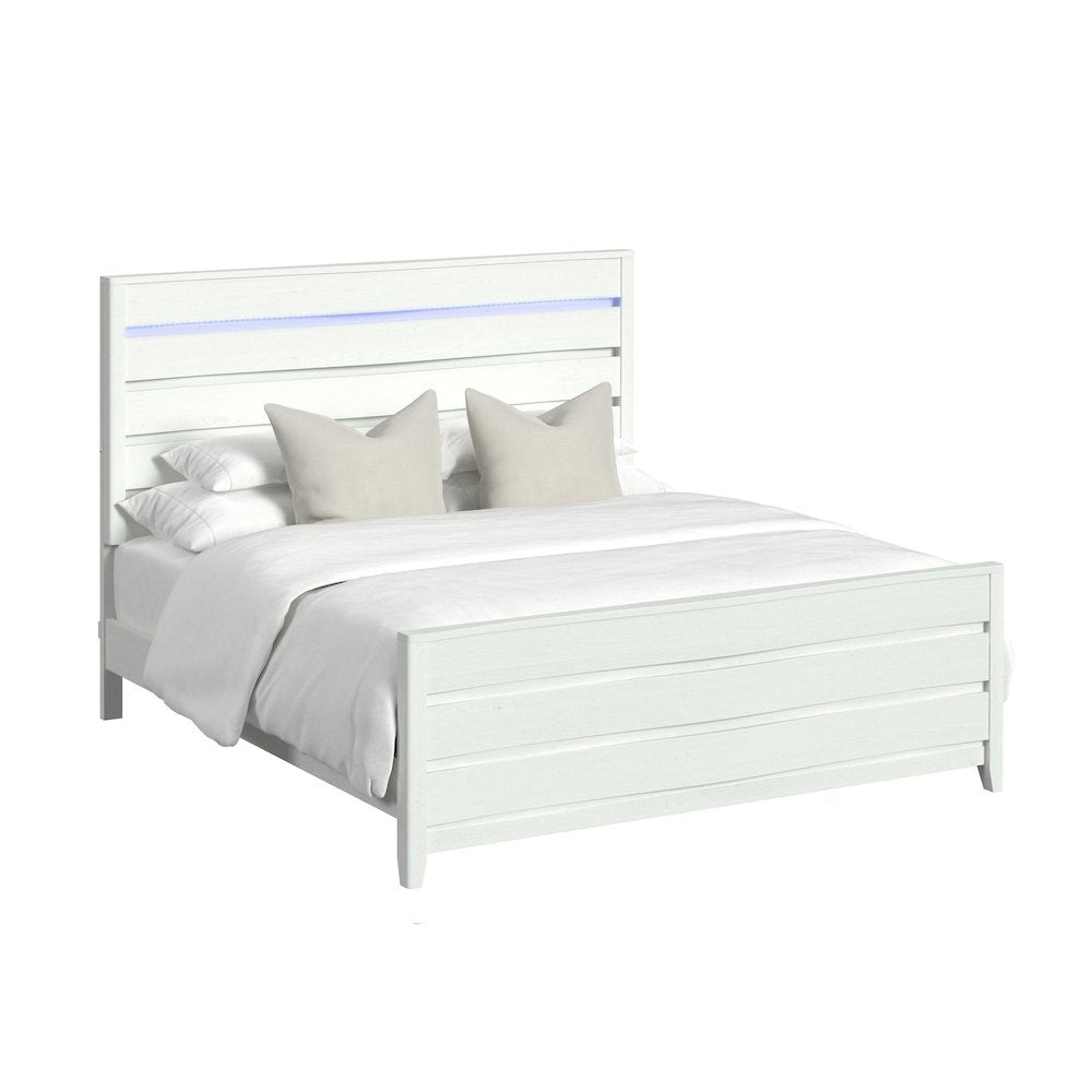 Chett King Bed with LED in White