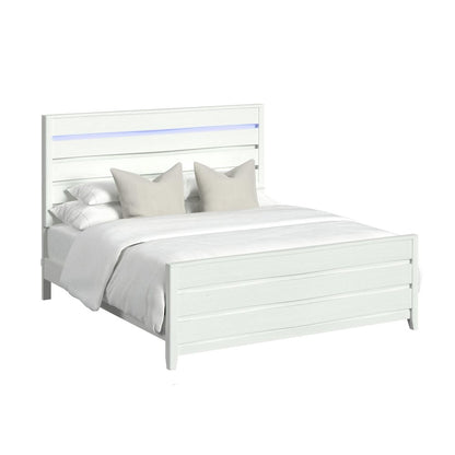 Chett King Bed with LED in White