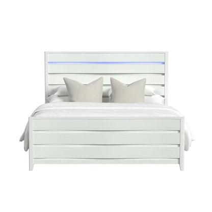 Chett King Bed with LED in White