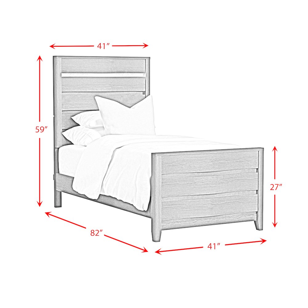 Chett Twin Bed with LED in White
