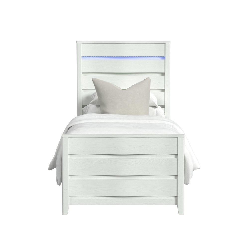 Chett Twin Bed with LED in White