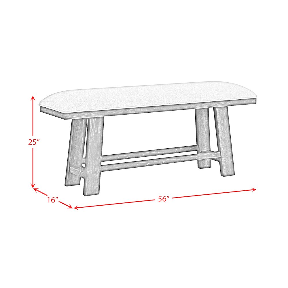 Transcend 6PC Counter Height Dining Set in Charcoal-Table, Four Chairs & Bench
