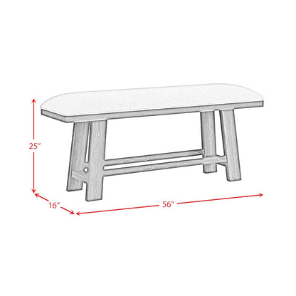 Transcend 6PC Counter Height Dining Set in Charcoal-Table, Four Chairs & Bench
