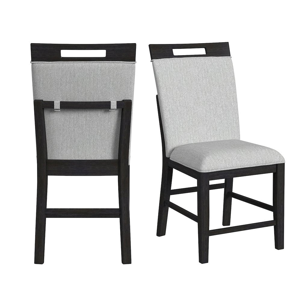 Transcend Counter Side Chair with Light Grey Fabric in Charcoal (2 Per Carton)