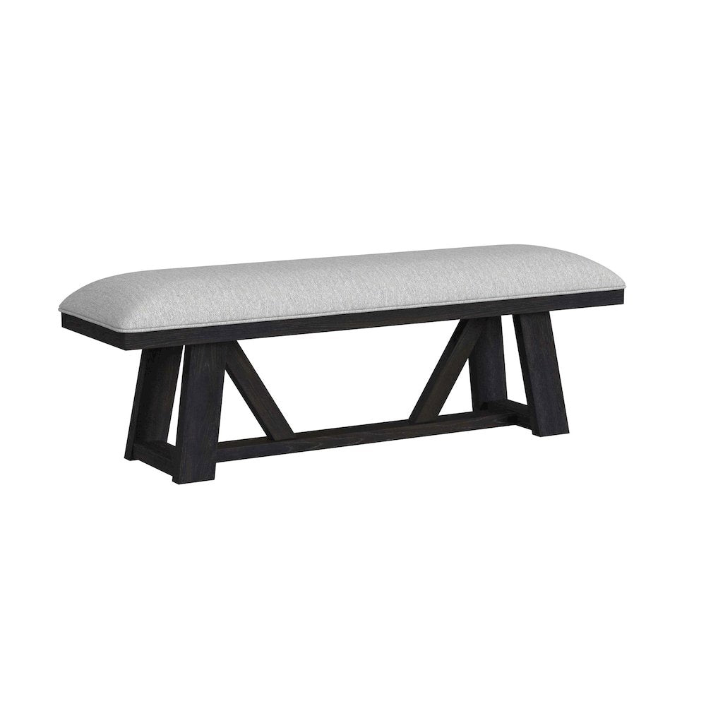 Pinnacle 6PC Standard Height Dining Set in Charcoal-Table, Four Chairs & Bench