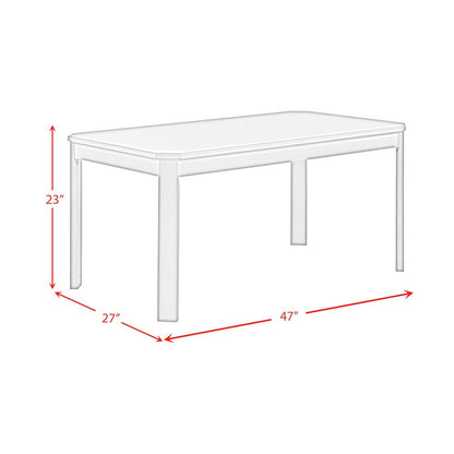 Daniel 5PC Dining Set with Table and 4 Chairs in White