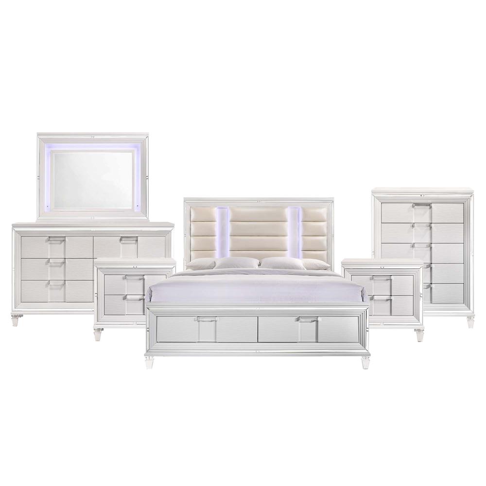 Charlotte King Storage 6PC Bedroom Set in White