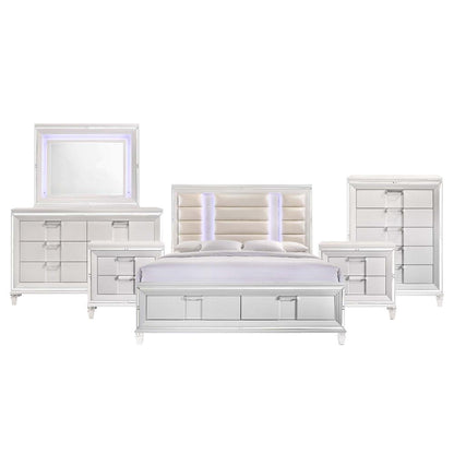 Charlotte King Storage 6PC Bedroom Set in White