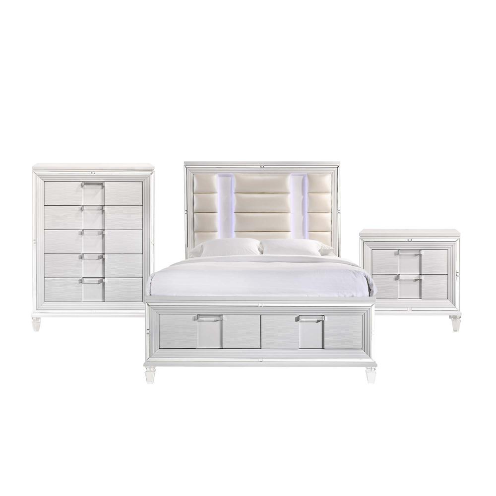 Charlotte Queen Storage 3PC Bedroom Set in White