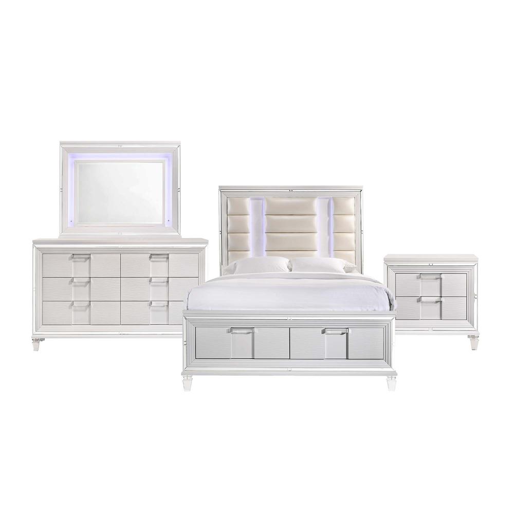 Charlotte Queen Storage 4PC Bedroom Set in White
