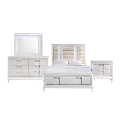 Charlotte Queen Storage 4PC Bedroom Set in White