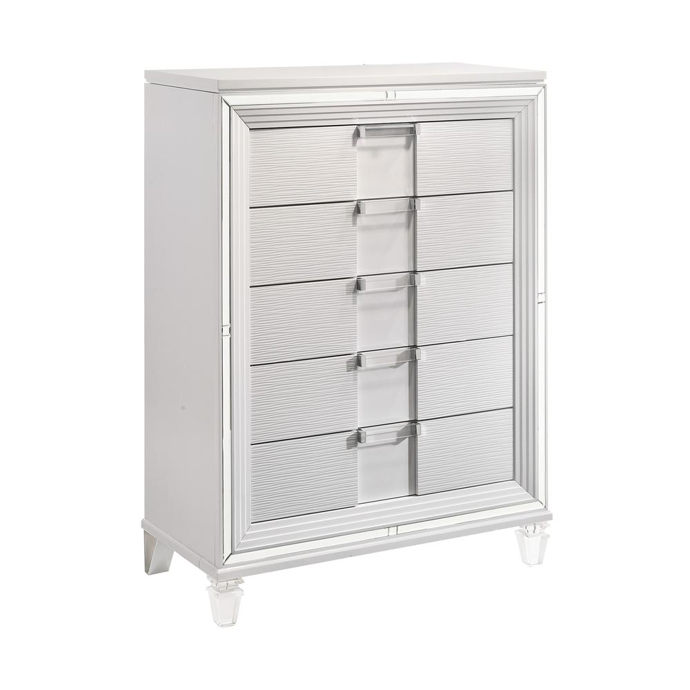 Charlotte 5-Drawer Flip-Top Chest in White