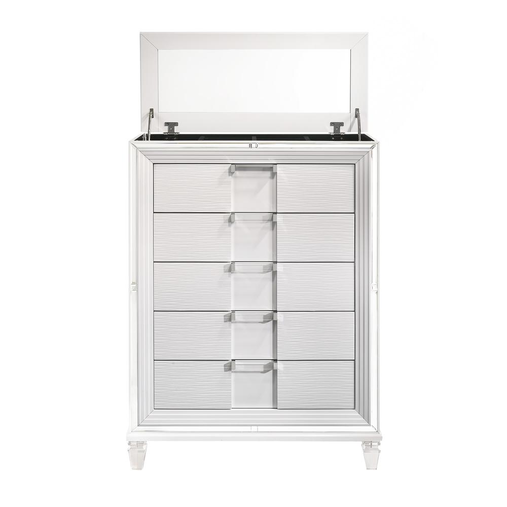 Charlotte 5-Drawer Flip-Top Chest in White
