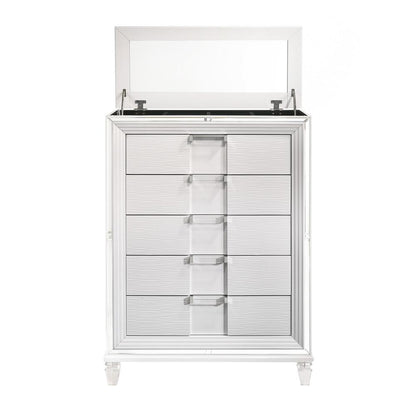 Charlotte 5-Drawer Flip-Top Chest in White