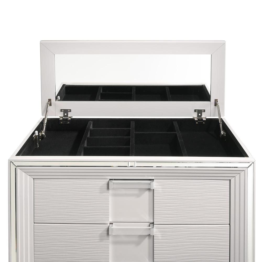 Charlotte 5-Drawer Flip-Top Chest in White