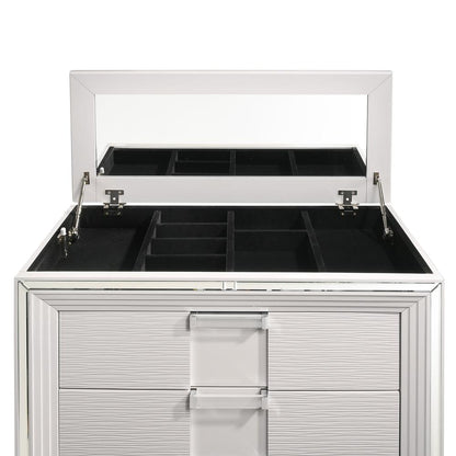 Charlotte 5-Drawer Flip-Top Chest in White