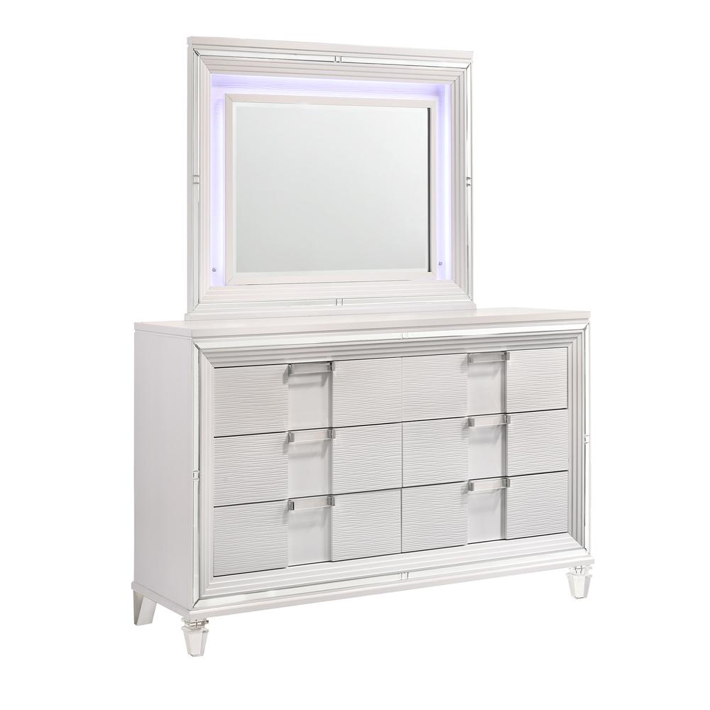 Charlotte 6-Drawer Dresser w/ Mood Lighting Mirror in White