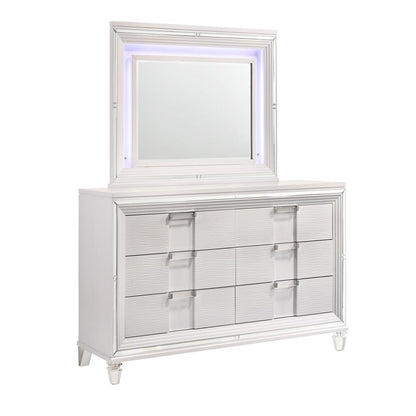 Charlotte 6-Drawer Dresser w/ Mood Lighting Mirror in White
